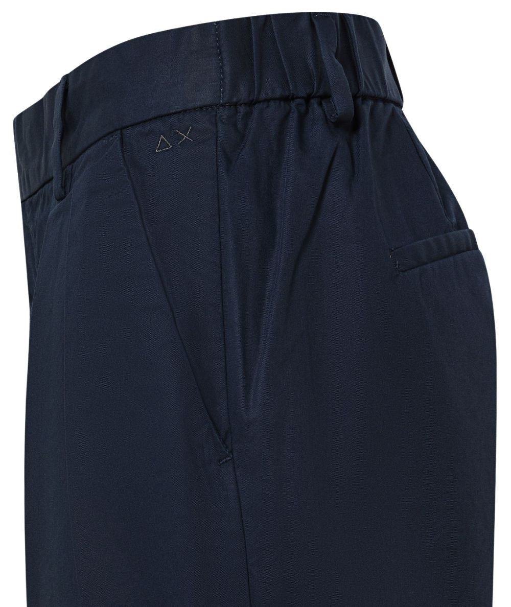 Sun68 Pantalone con Pinces in Misto Cotone P36206 Blu Navy
