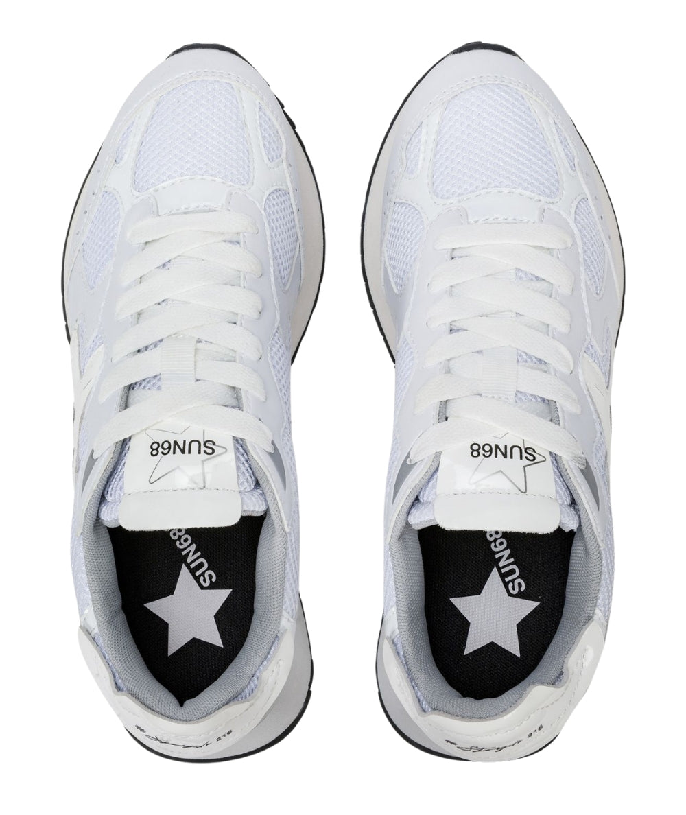 Sun68 Sneakers Stargirl Silver Mesh Modello Running Z36216 Bianco