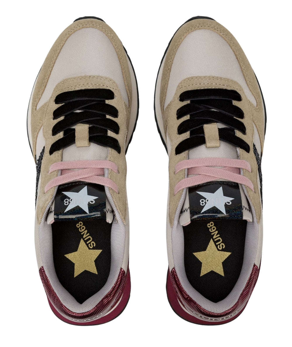 Sun68 Sneakers Stragirl Glitter Z45217 Beige Bordeaux