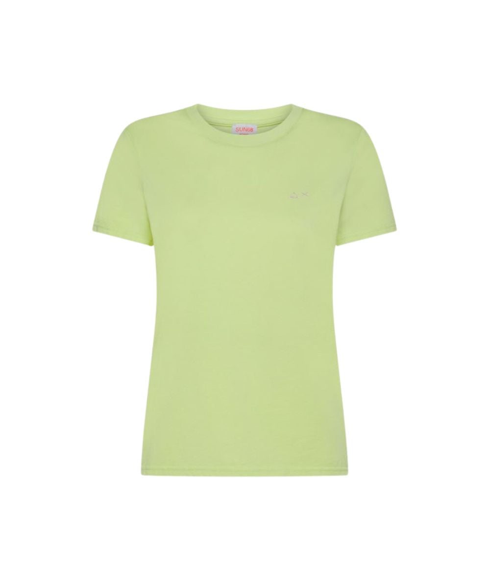 Sun68 T-shirt Girocollo e a Manica Corta T35201 Giallo Limone