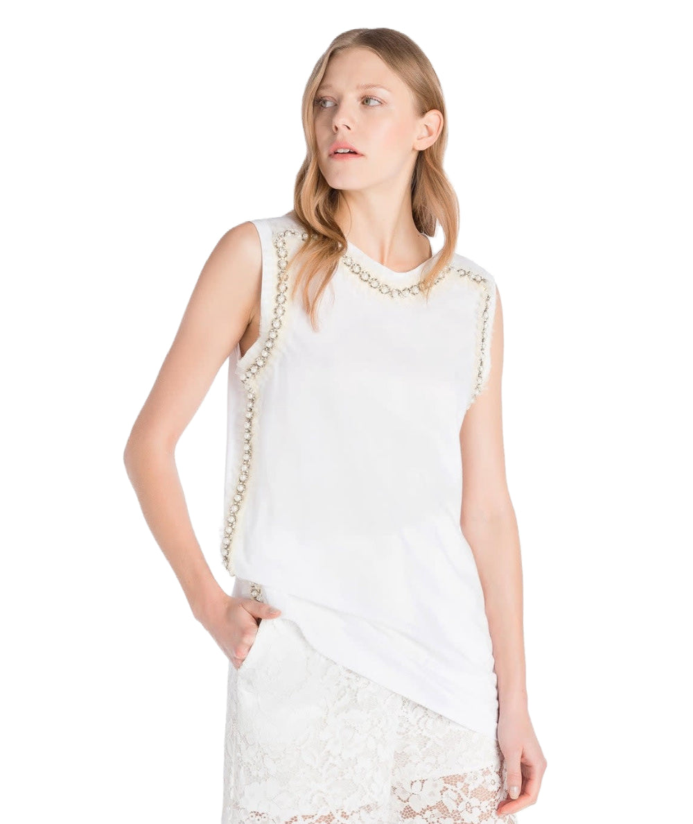 TWINSET CANOTTA CON APPLICAZIONI TS829W – Caneva '937