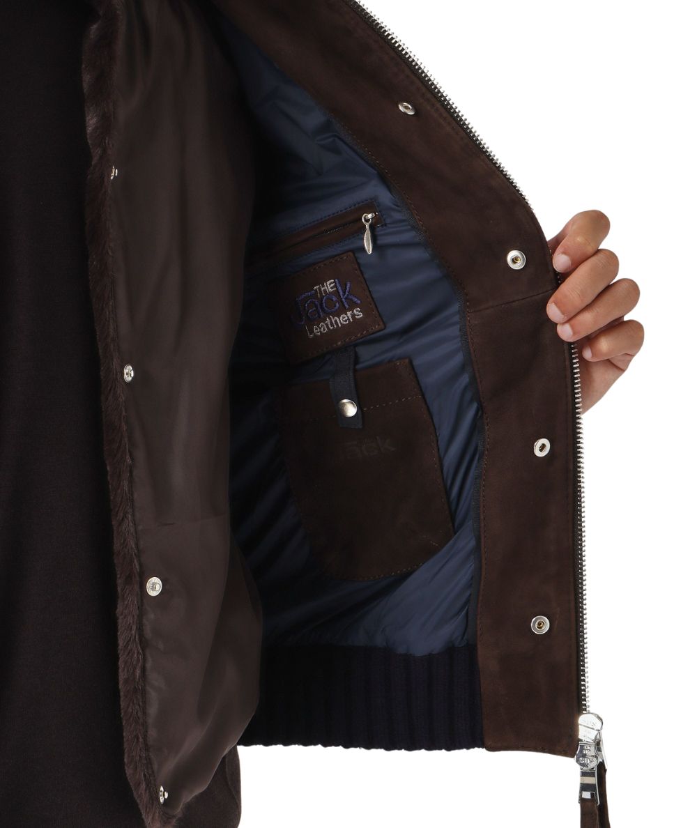The Jack Leathers Giubbo con Interno Removibile Flavio Knit Marrone Blu