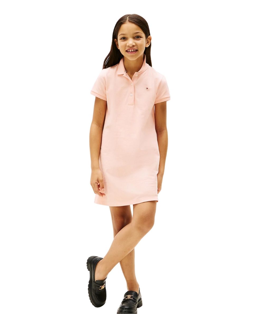 Tommy Hilfiger Stretch Cotton Polo Dress KG0KG08564 Pink