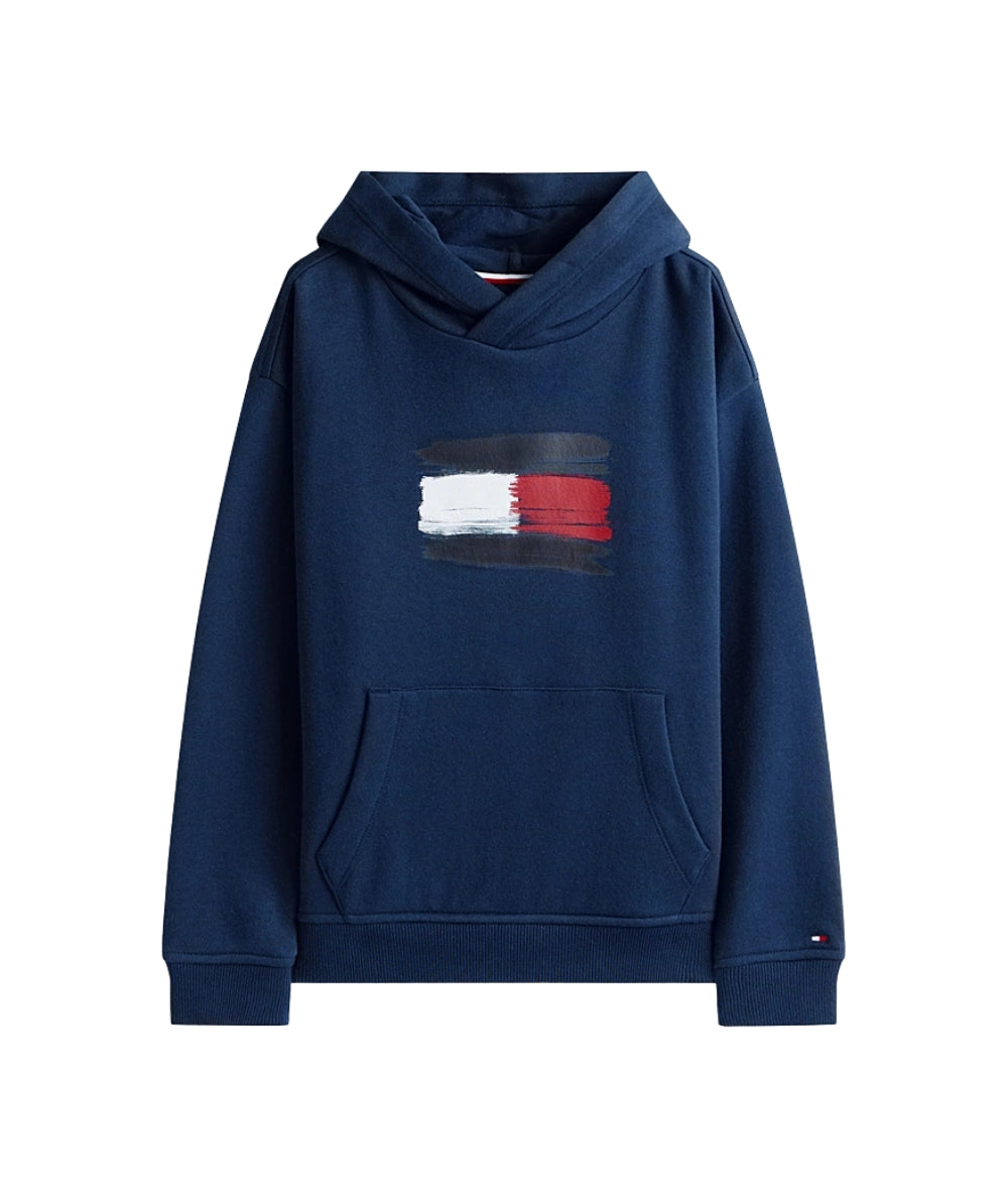 Tommy Hilfiger Felpa con Cappuccio KB0KB10112 Blu Notte