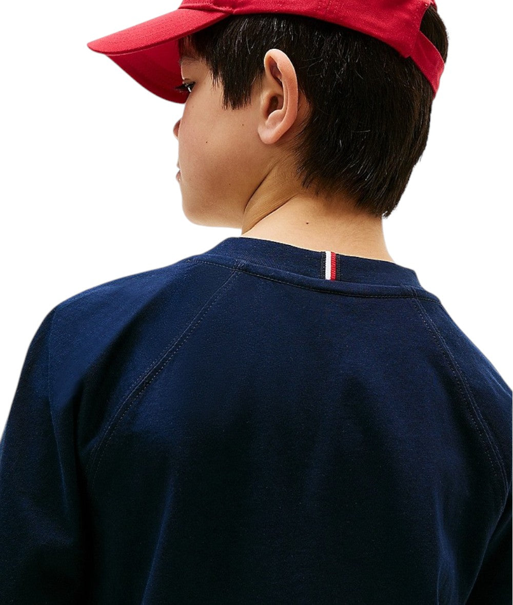 Tommy Hilfiger T-shirt Varsity con Logo KB0KB09533 Blu Scuro