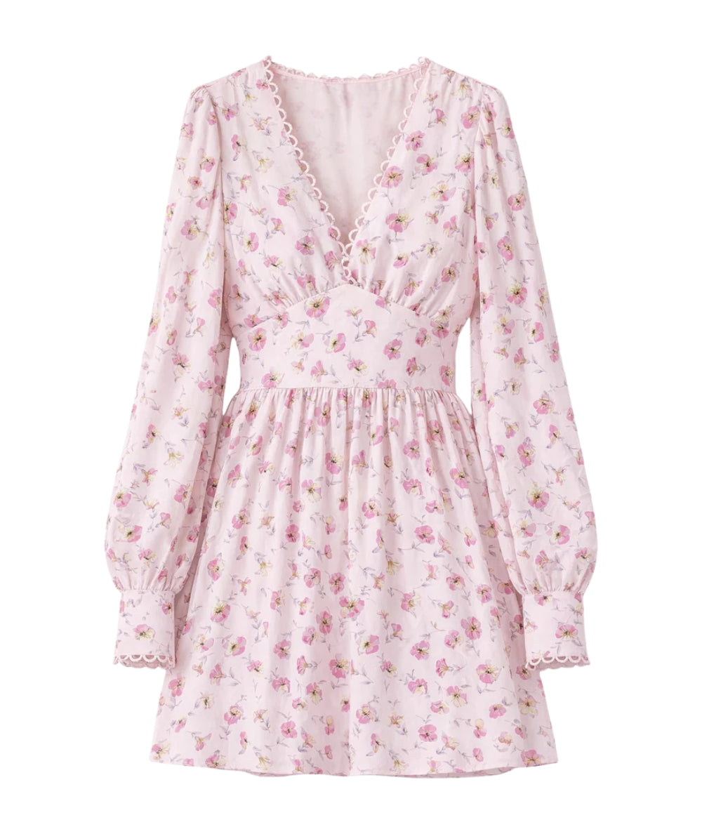 Twinset Abito Corto con Fantasia Floreale 261TP210B Multicolore Rosa