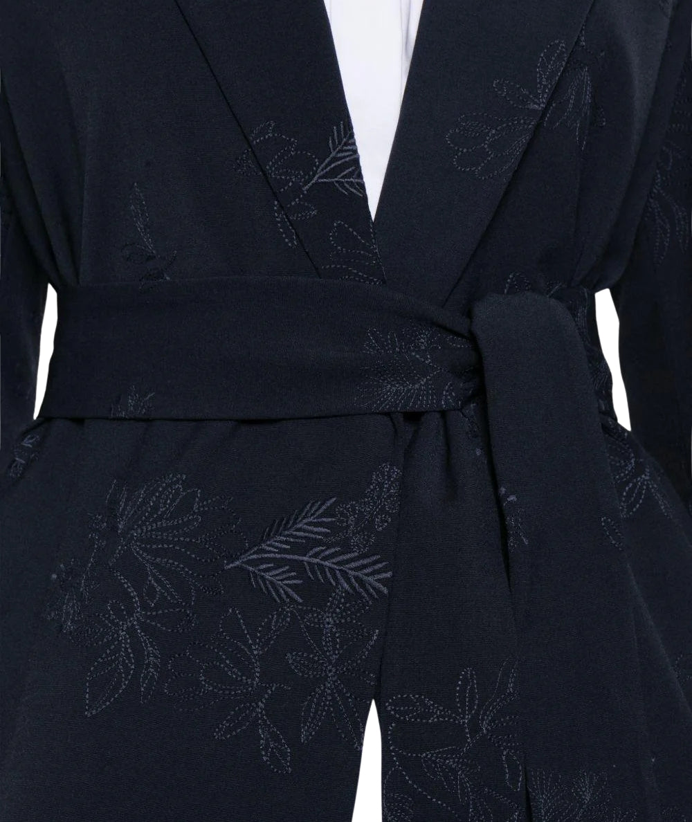 Twinset Blazer Ricamata con Cintura Abbinata 261TE2020 Blu
