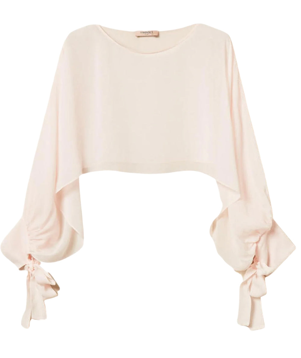 Twinset Coprispalle in Georgette di Viscosa 261TP2791 Rosa Sabbia