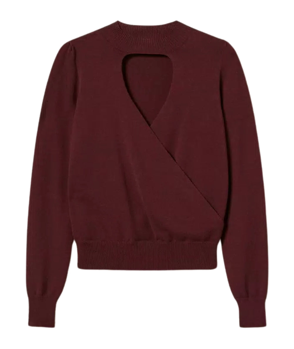 Twinset Maglia Incrociata in Viscosa 252TP3060 Bordeaux Vinaccia