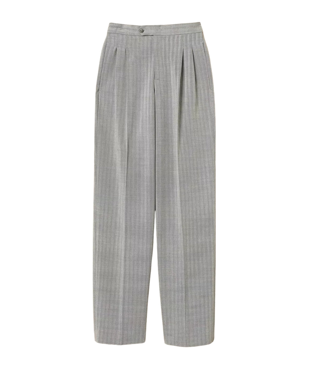 Twinset Pantalone Gessato 252TP2632 Grigio Chiaro