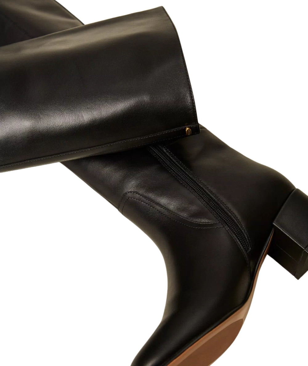 Twinset Stivale Alto in Pelle 252TCP240 Nero 00006