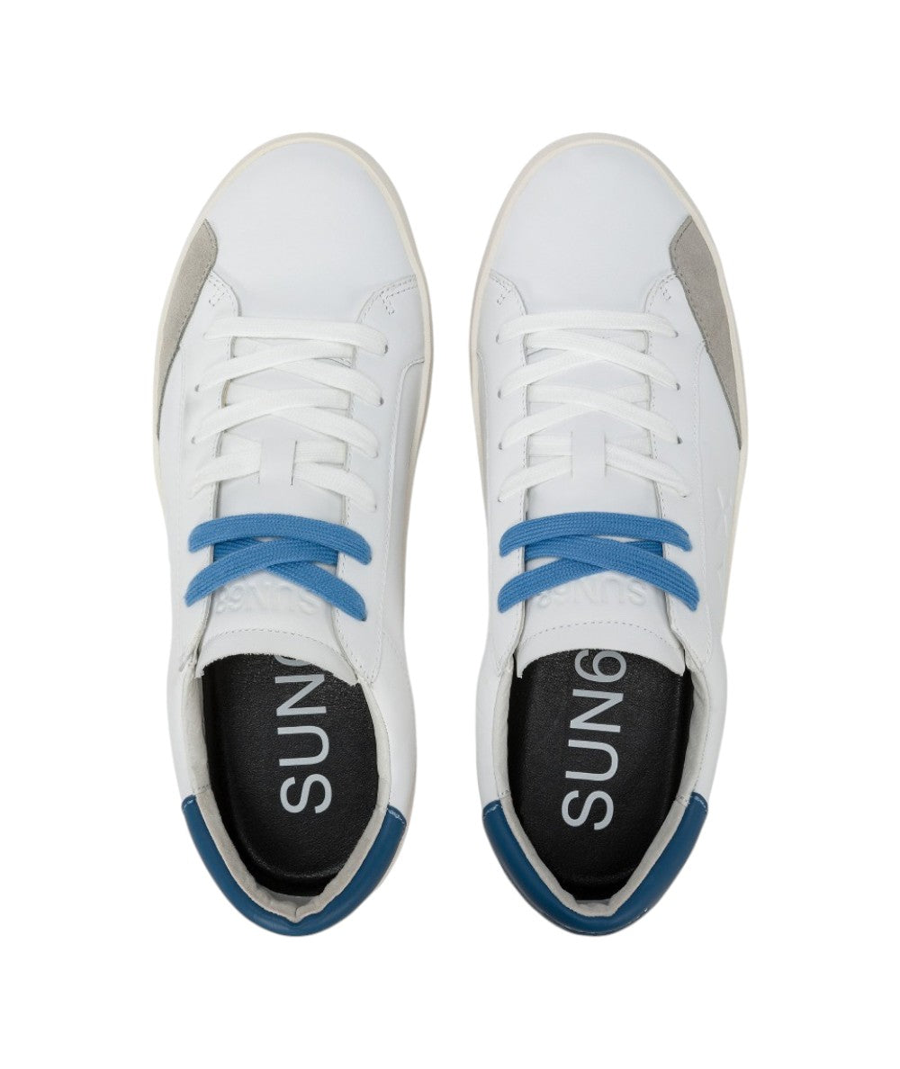 Sun68 Leather Sneakers Street Z35140 White and Air Force