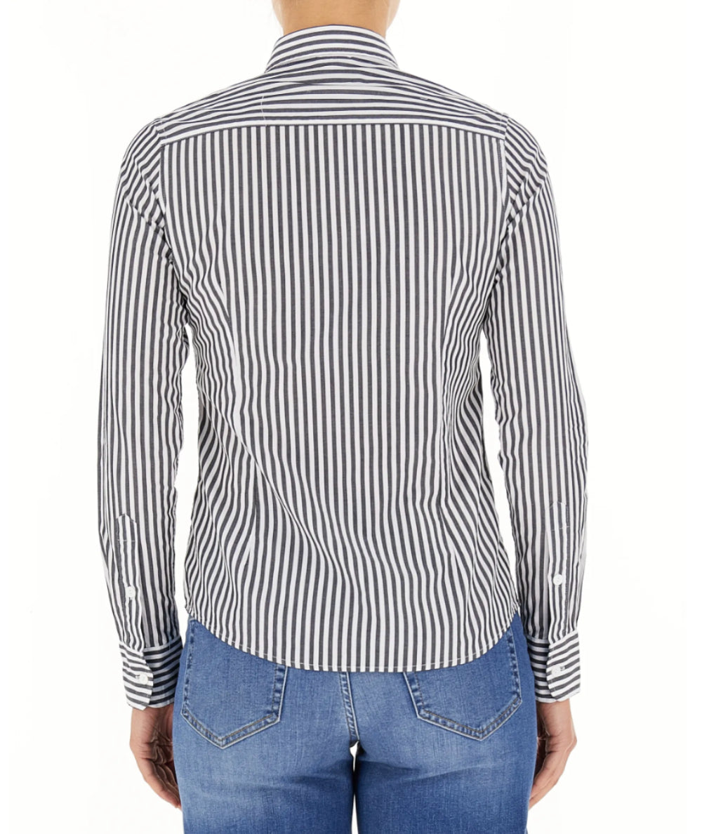 SUN68 CAMICIA REGULAR STRIPES S44205 NERO BIANCO