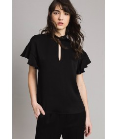 TWINSET BLUSA IN CADY ENVER SATIN TP2694 NERO