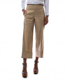 D.EXTERIOR TURN-UP TROUSERS 52554 BEIGE