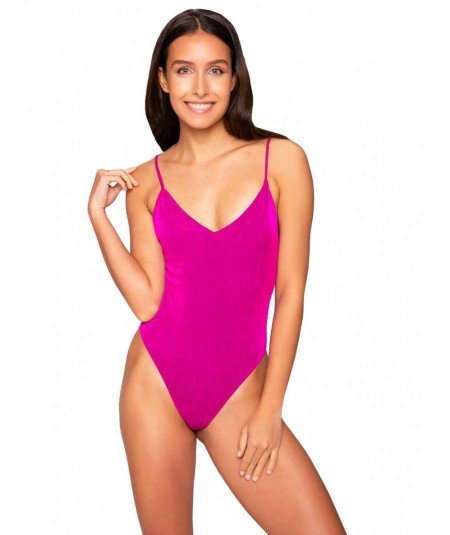 MC2 SAINT BARTH ONE PIECE SWIMSUIT WITH V-NECK FUXIA CANDICE