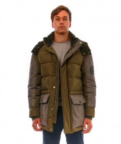 ETRO MID DOWN JACKET WITH PATCH U1S953 0022 501 GREEN