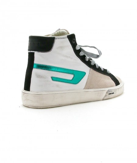 Diesel S-Mydori MI W White Distressed High-Top Sneakers Womens Size 8. -  beyond exchange