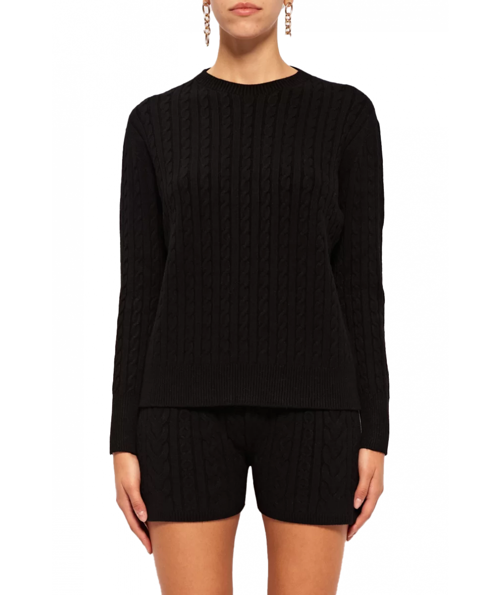 KAOS DAY BY DAY WOMEN'S CABLE NECK SWEATER NIBPT028 BLACK