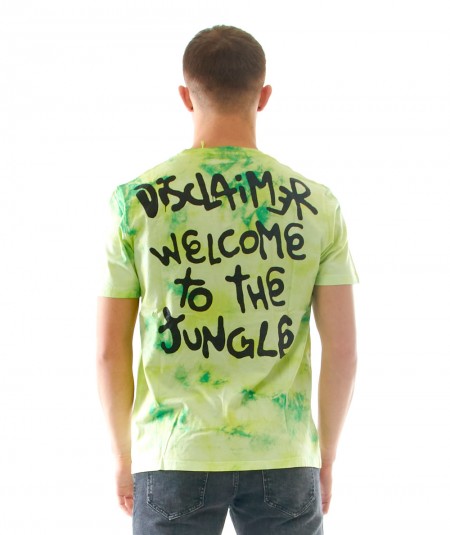 DISCLAIMER T-SHIRT WITH JUNGLE PRINT 51618 GREEN