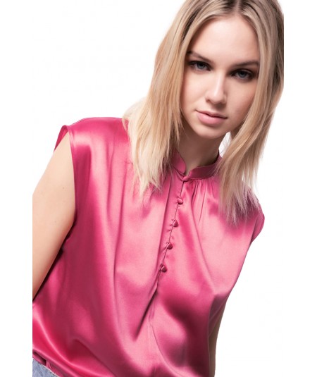 Brugherio blusa satin stretch di Pinko in Rosa 36% di sconto Donna Abbigliamento da T-shirt e top da Bluse 