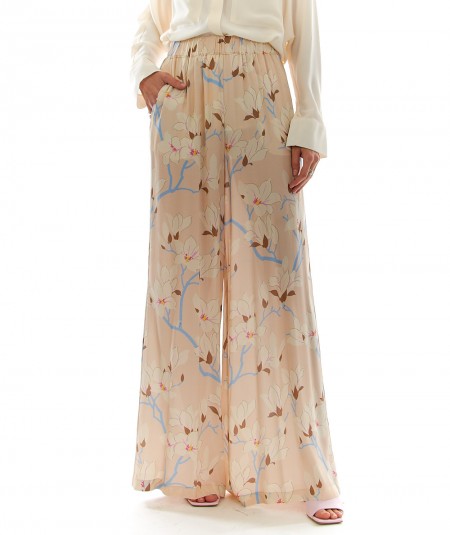 SEMICOUTURE WIDE TROUSERS Y2SS02 FLORAL