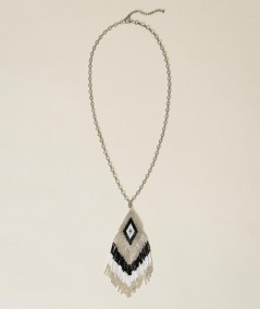 TWINSET NECKLACE WITH BEADS PENDANT 221TO5067 WHITE BLACK