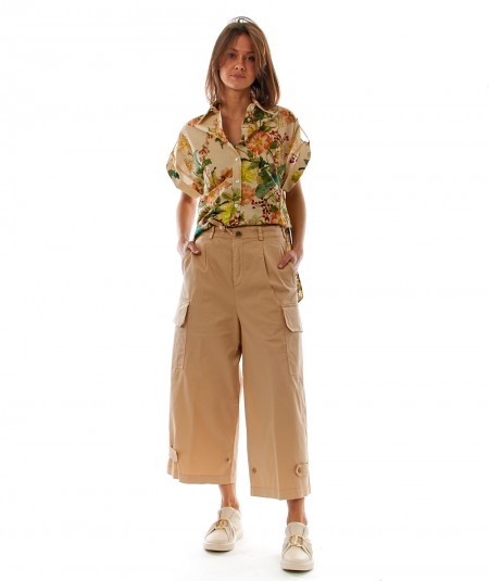 SEMICOUTURE WOMAN CARGO TROUSERS Y2SO09 BEIGE