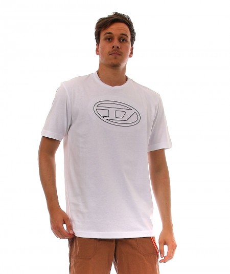 DIESEL T-SHIRT WITH LOGO T-JUST-BIGOVAL/100 WHITE
