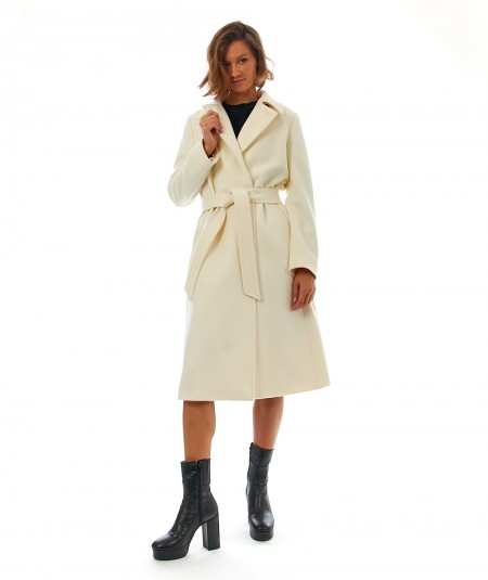 MAX MARA STUDIO DRESSING GOWN COAT COLLA CREAM-WHITE
