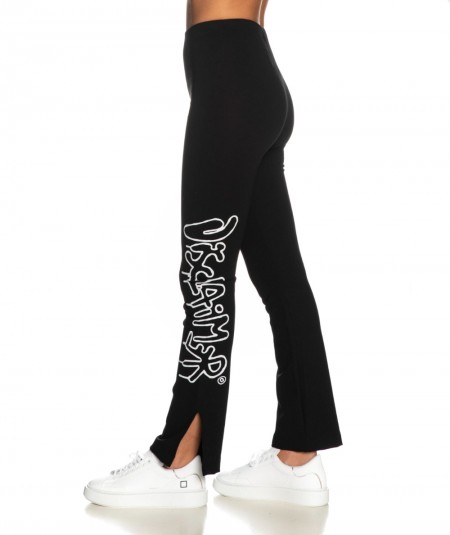DISCLAIMER LEGGINGS TROUSERS WITH LOGO 53214 BLACK