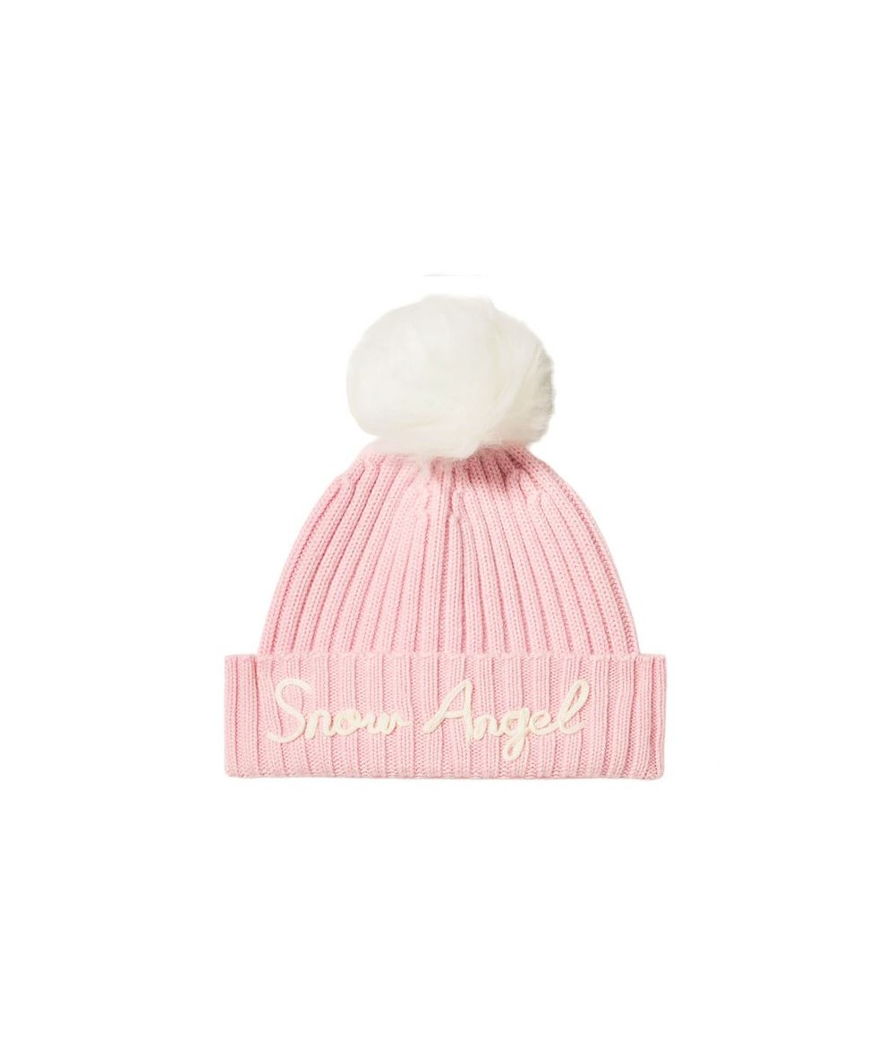 MC2 SAINT BARTH BEANIE WITH POMPON AND SNOW ANGEL EMBROIDERY WENGEN PINK