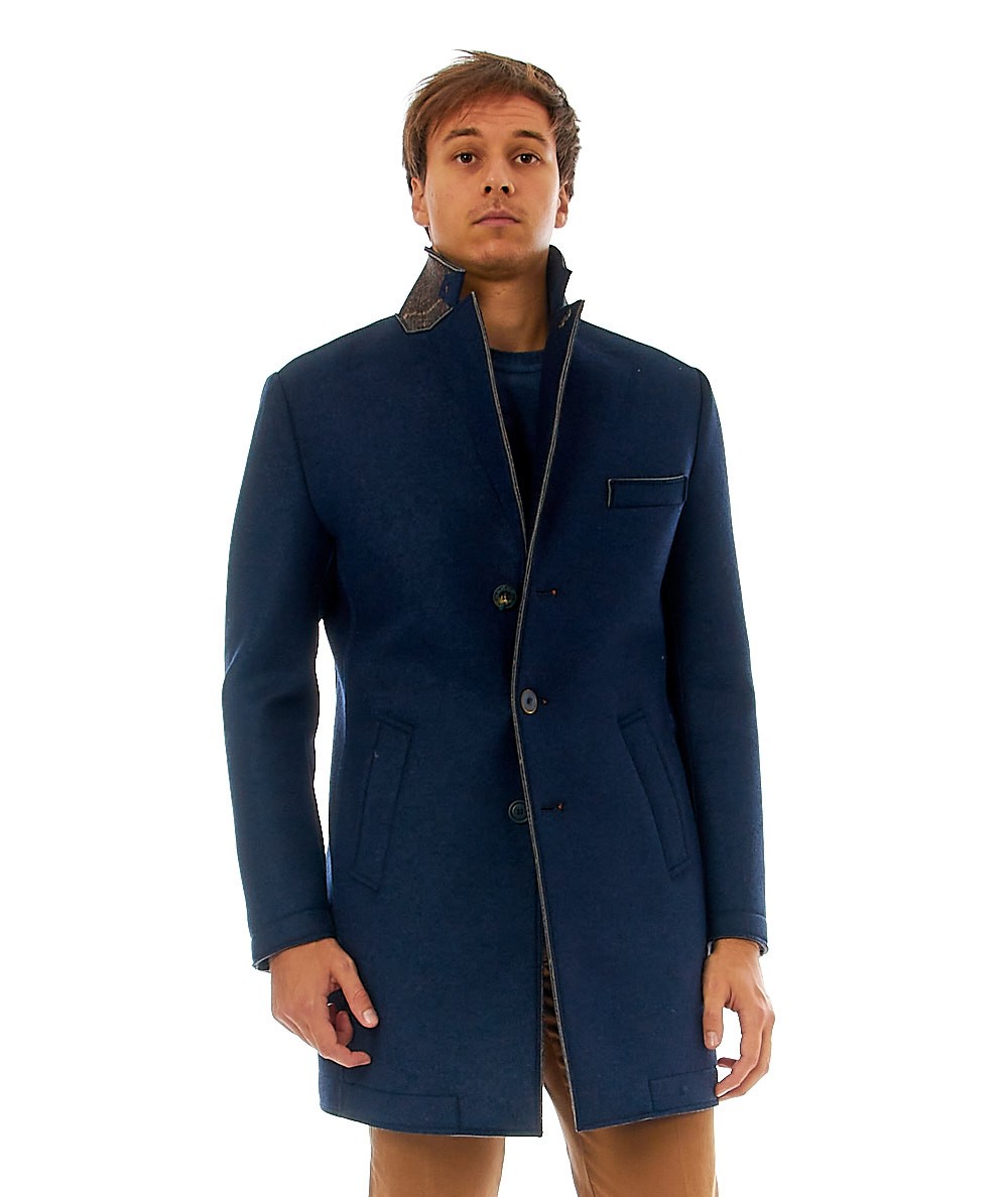 BOB SINGLE-BREASTED COAT ANDY400/T400 BLUE