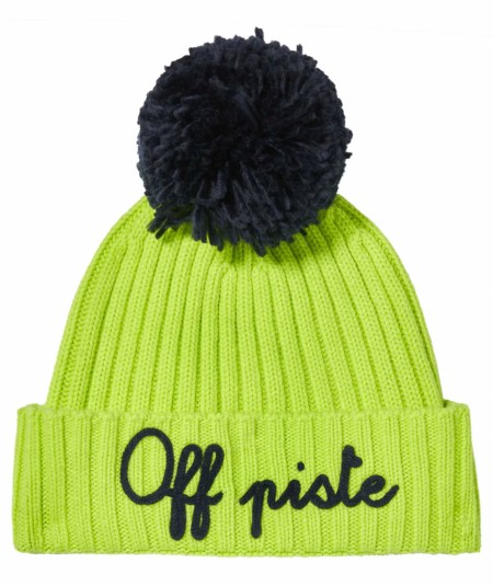 MC2 SAINT BARTH BEANIE WITH POMPON AND OFF PISTE EMBROIDERY WENGEN P YELLOW FLUO BLUE