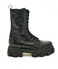 OVYE' LEATHER BOOTS WITH ZIPPER B911 BLACK