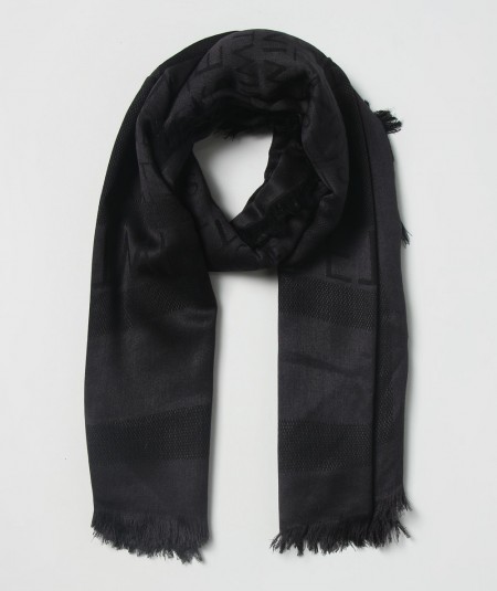 TWINSET CLOTH STOLE WITH JACQUARD LOGO ALL OVER 222TO5013 BLACK