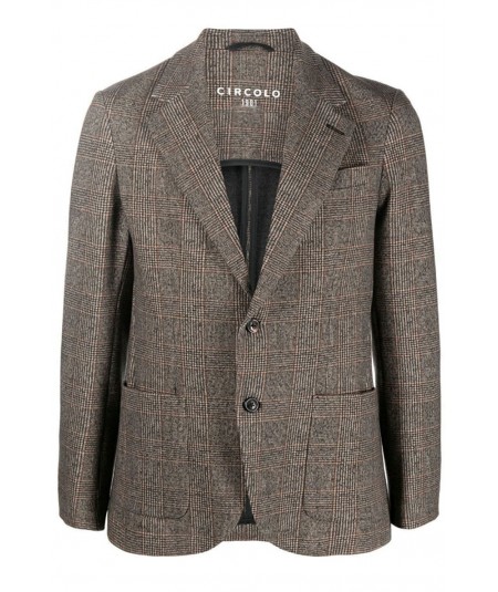 CIRCOLO 1901 TAILORED JACKET WITH GLEN PLAID PATTERN CN3688 GREY ANTHRACITE