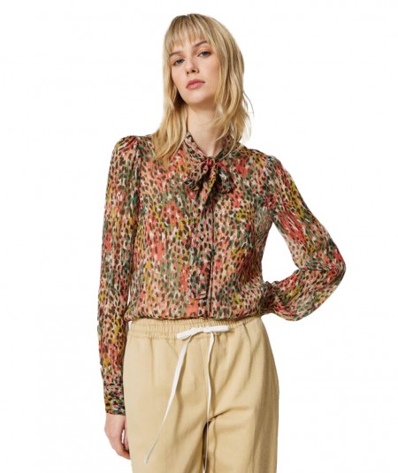 TWINSET SHIRT WITH ANIMALIER PRINT 231TP2633 MULTICOLOUR