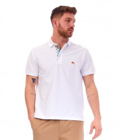ETRO COTTON POLO SHIRT WITH PATTERNED DETAILS 1Y142 9440 WHITE
