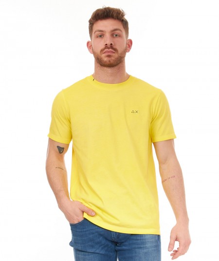 SUN68 BEACH T-SHIRT SPECIAL DYED T33145 FLUO YELLOW