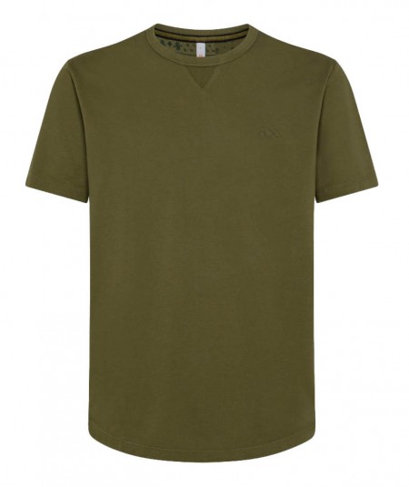 SUN68 T-SHIRT COLD DYED A33105 VERDE MILITARE