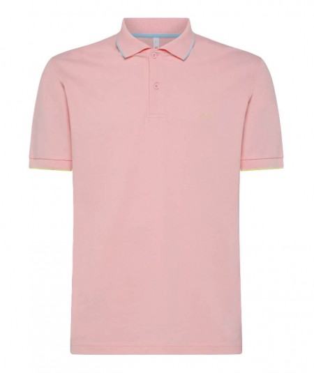 SUN68 POLO WITH SMALL STRIPE ON COLLAR A33111 PINK