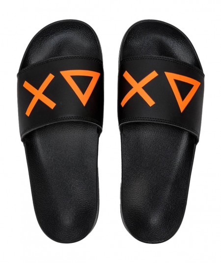 SUN68 SLIPPERS WITH CONTRASTING LOGO X33151 BLACK