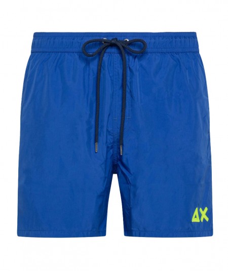 SUN68 BEACH SWIMMING SHORTS WITH FLUO LOGO H33108 ROYAL BLUE