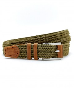 P.D.P. 1923 BRAIDED BELT WITH LEATHER DETAILS TI166 BEIGE