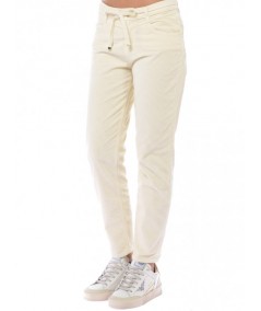 KAOS JEANS STRIPED VELVET TROUSERS WITH MATCHING BELT PIJBL004 IVORY