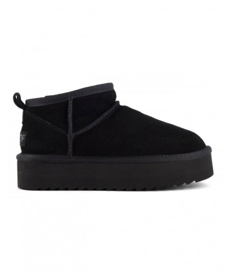 COLORS OF CALIFORNIA SUEDE BOOT LOW PLATFORM HC.YWPLA01 BLACK
