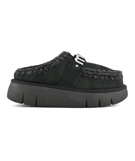MOU SUEDE BOUNCE CLOG WITH METALLISED LOGO MU.FW531001A BLACK