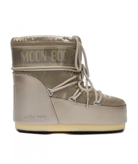 MOON BOOT SATIN LOW BOOT ICON LOW GLANCE 14093500 PLATINUM