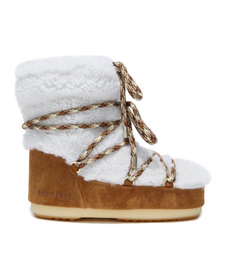 MOON BOOT LOW BOOT IN SHEARLING LAB69 ICON LIGHT LOW 14600700 WHITE NUT